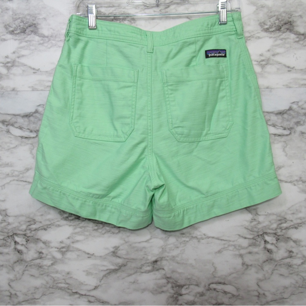 Patagonia Women's Bright Green Organic Cotton Slub Woven Shorts Size 8